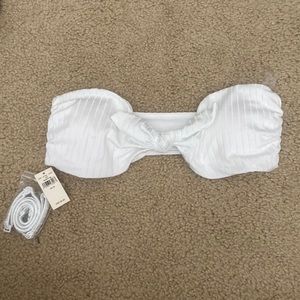 American Eagle white ribbed bandeau top
